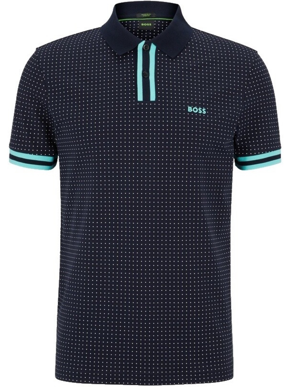 BOSS Men’s Paddy 5 Polo Shirt – Dark Blue/Mint – Size XL – Like New